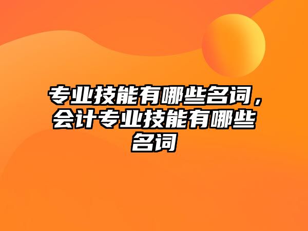 專業(yè)技能有哪些名詞，會(huì)計(jì)專業(yè)技能有哪些名詞