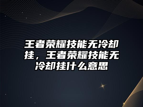 王者榮耀技能無冷卻掛，王者榮耀技能無冷卻掛什么意思