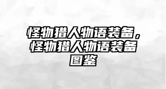 怪物獵人物語(yǔ)裝備，怪物獵人物語(yǔ)裝備圖鑒