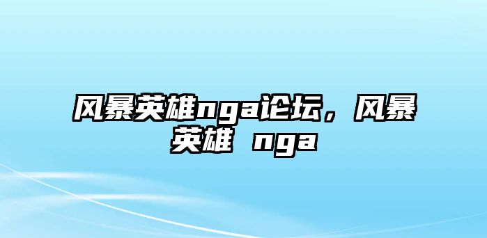 風(fēng)暴英雄nga論壇，風(fēng)暴英雄 nga