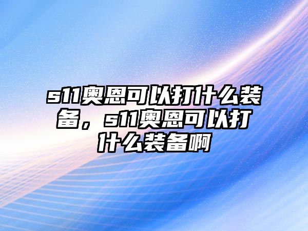 s11奧恩可以打什么裝備，s11奧恩可以打什么裝備啊