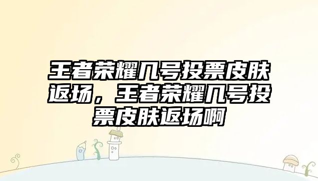 王者榮耀幾號投票皮膚返場，王者榮耀幾號投票皮膚返場啊