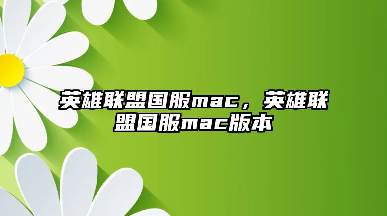 英雄聯(lián)盟國服mac，英雄聯(lián)盟國服mac版本