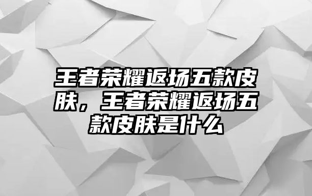 王者榮耀返場(chǎng)五款皮膚，王者榮耀返場(chǎng)五款皮膚是什么