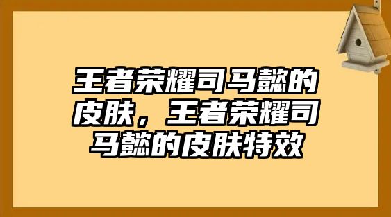 王者榮耀司馬懿的皮膚，王者榮耀司馬懿的皮膚特效