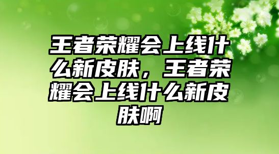 王者榮耀會(huì)上線(xiàn)什么新皮膚，王者榮耀會(huì)上線(xiàn)什么新皮膚啊