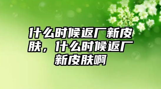 什么時(shí)候返廠新皮膚，什么時(shí)候返廠新皮膚啊