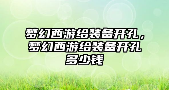 夢(mèng)幻西游給裝備開孔，夢(mèng)幻西游給裝備開孔多少錢