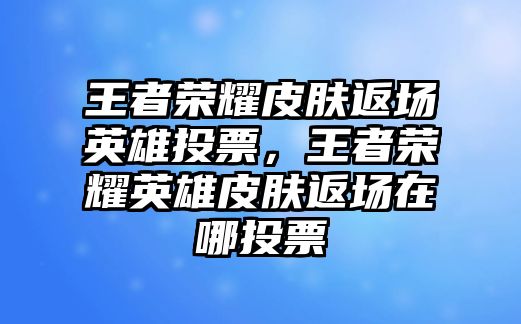 王者榮耀皮膚返場英雄投票，王者榮耀英雄皮膚返場在哪投票