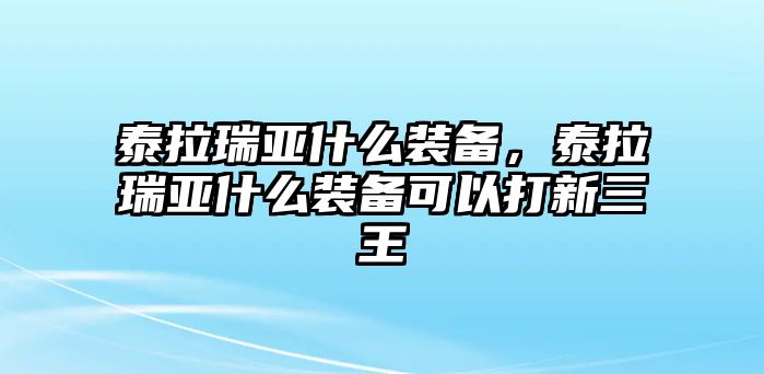 泰拉瑞亞什么裝備，泰拉瑞亞什么裝備可以打新三王